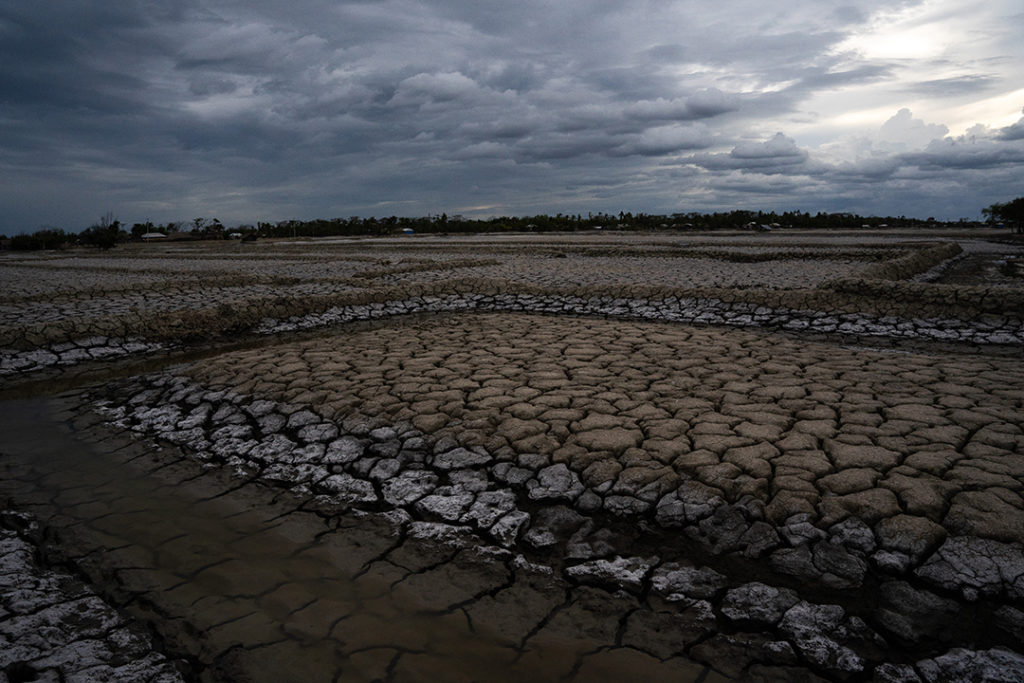 Agricultural land in Protapnogor laid waste by salinisation after Cyclone Amphan breached its embankments last year. This photo was taken days before Cyclone Yaas. © A J GHANI