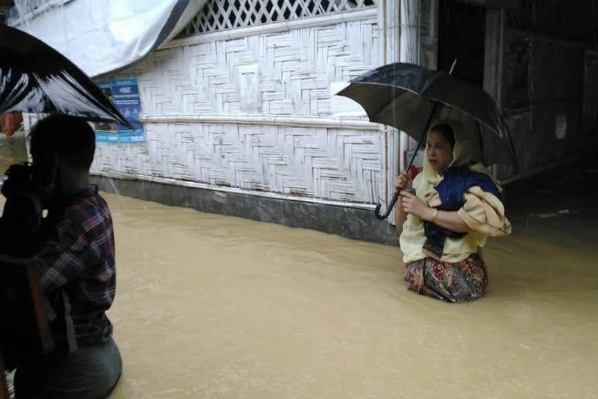 Flood and Landslides Cause Havoc in the Rohingya Camps