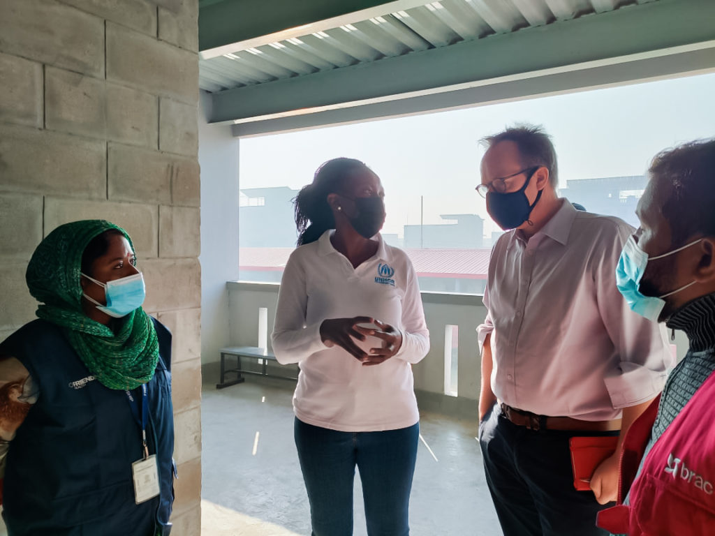 British High Commission senior staff at a primary health clinic for Rohingya patients in Bhashan Char