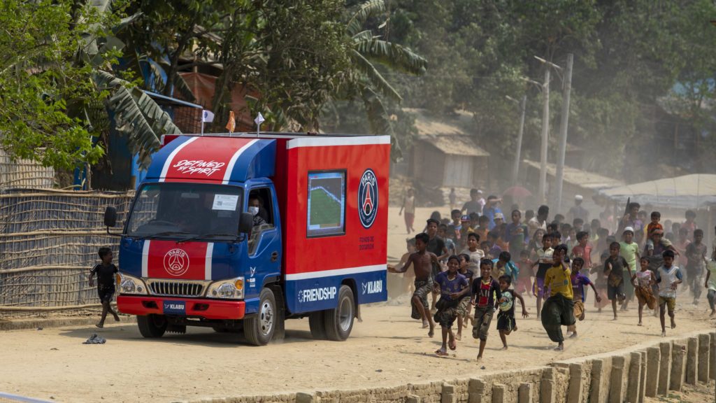 PSG and Friendship's Mobile Sports Library charges forward in the Rohingya camps